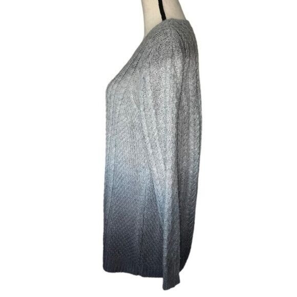 Topshop Womens Cable Knit Ombre Sweater Gray Long Sleeve Size US 10 UK 14 - Picture 2 of 6